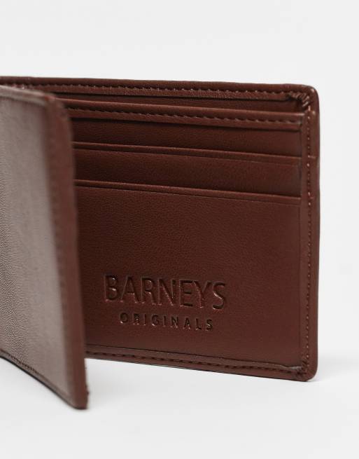 Barneys Original leather wallet in dark brown | ASOS