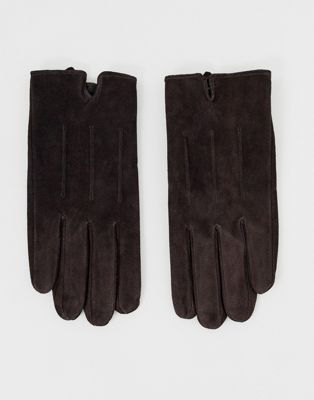 Barneys - Original - Suède handschoenen met touchscreen in bruin