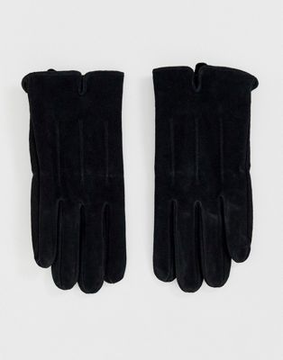 Barneys Original - Touchscreen handschoenen van suède in zwart