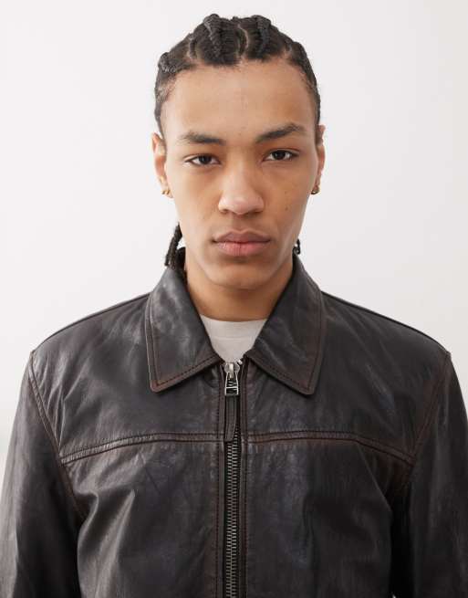 Barneys Originals Barneys originals real leather harrington in
