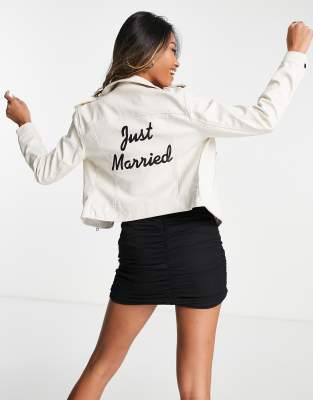 leather jacket just married