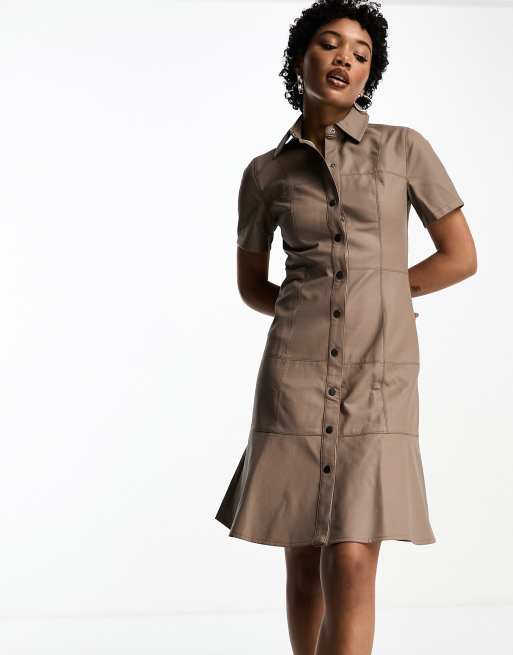 Button down 2024 khaki dress