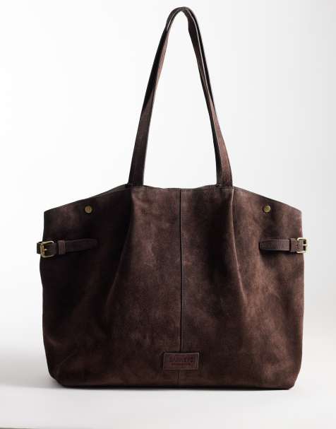 Barneys Originals Chocolate cow suede shopper bag in chocolate - view 1