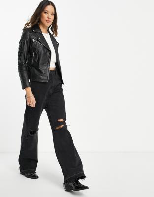 asos genuine leather jacket