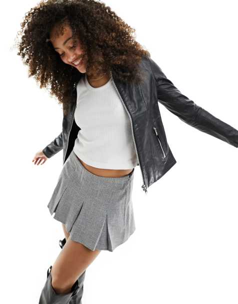 Barney's Originals collar tab biker jacket in black - view 1