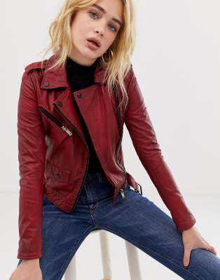 coloured biker jacket