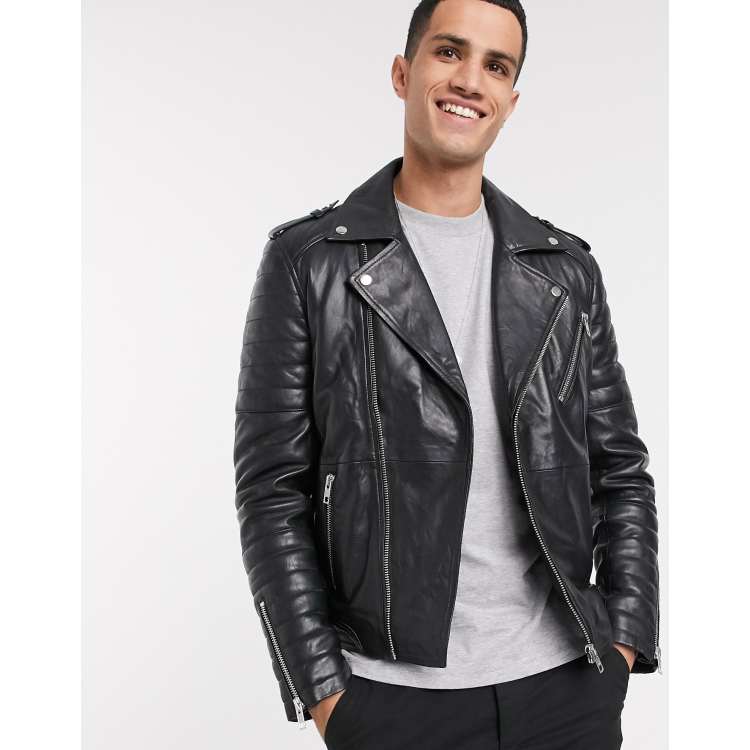 Mens barneys shop leather jacket