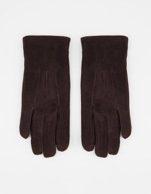 Barney's Originals - Gants en daim - Marron