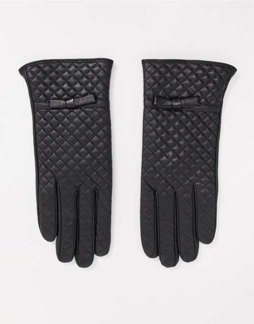 Barney's Originals – Gesteppte Handschuhe aus schwarzem Echtleder