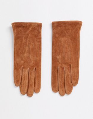 Barney's Originals - Handschoenen van echt suède in bruin-Lichtbruin