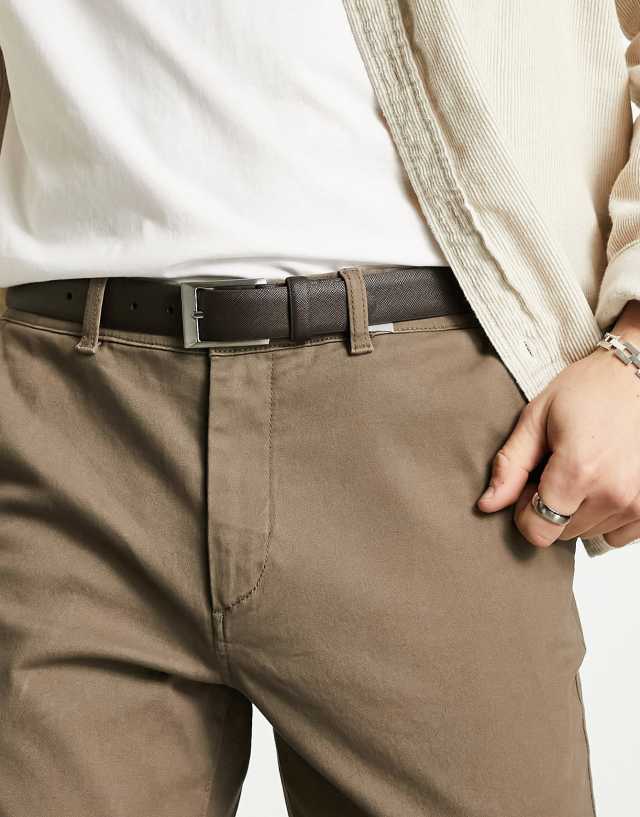 Barneys Originals leather belt in dark brown