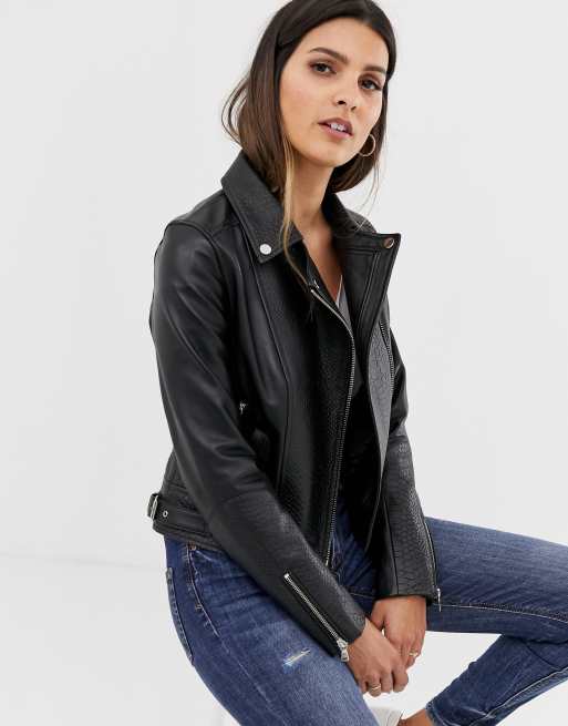 Asos barneys leather jacket sale