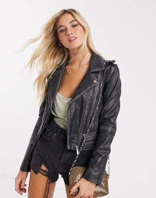 barney's originals plus leather biker jacket
