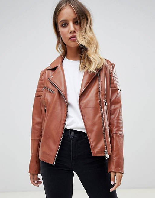 Barney's Originals leather biker jacket