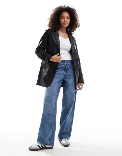 Barneys Originals leather blazer in black, 2 of 4