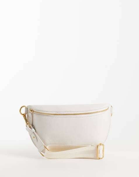 Barneys Originals Leather cross body bag in ivory - view 1