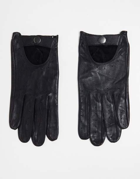 Barneys Originals leather gloves in black - view 1