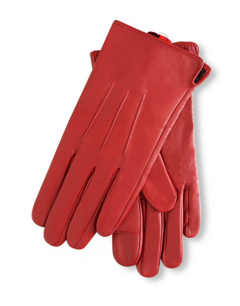 Barneys Originals leather gloves in red - view 1