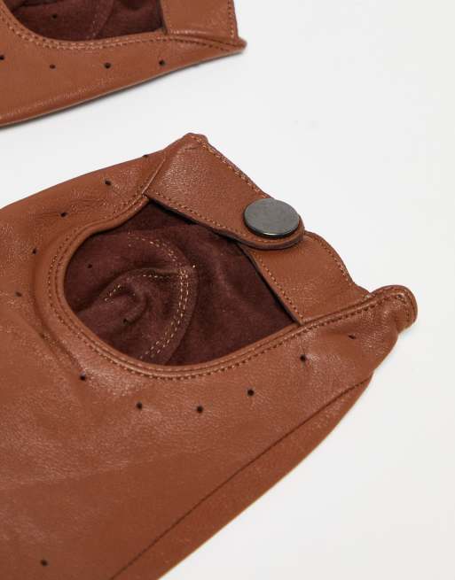 Barneys Originals leather gloves in tan, 2 of 4