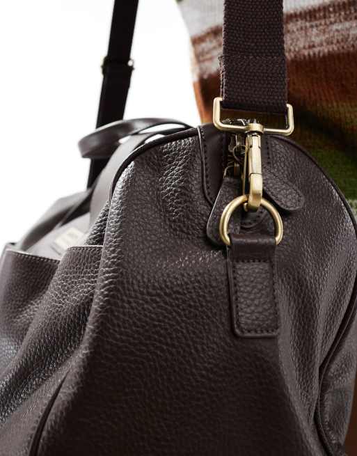 Barneys Originals leather holdall in brown, 2 of 4