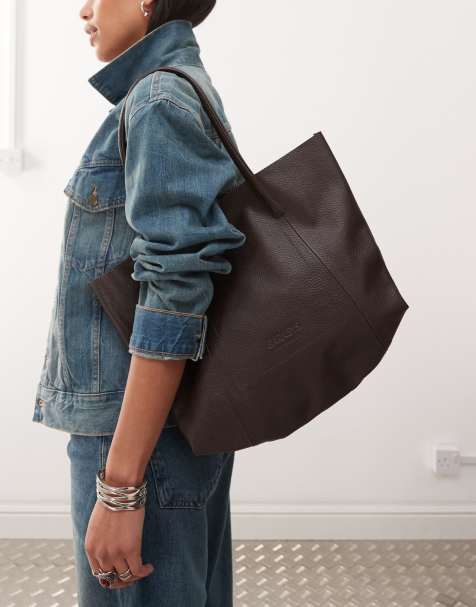 Barneys originals leather tote bag in brown - view 1