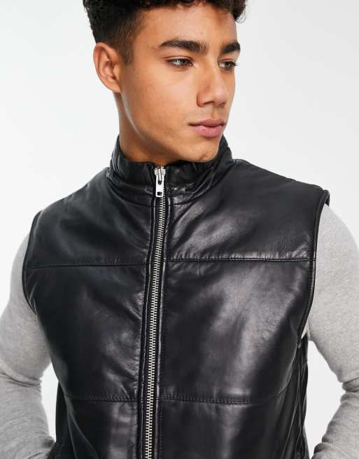 barneys leather vest