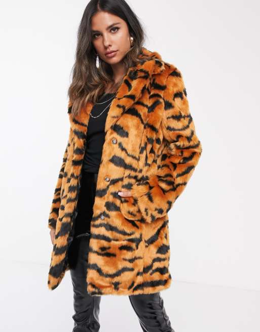 Faux fur 2025 tiger coat