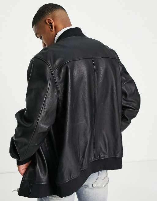 Barneys Originals - Oversized bomberjakke i sort læder, 2 af 4