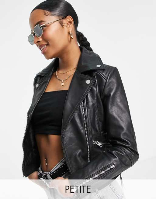 Asos barneys original leather biker outlet jacket