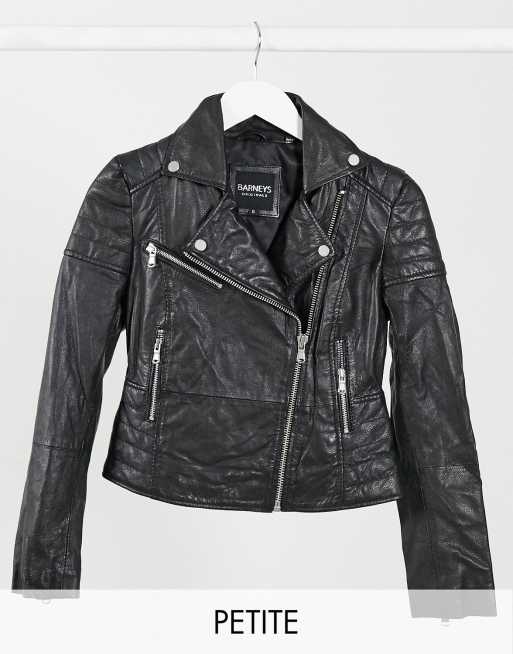 Petite real leather outlet jacket