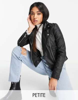 Barney's Originals Petite Clara real leather jacket | ASOS