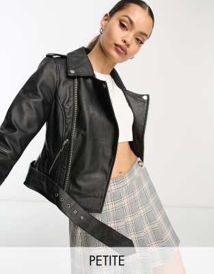 ASOS DESIGN quilted faux leather jacket in black