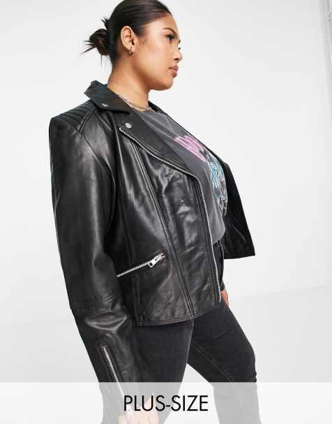 Barney's Originals Plus – Belina – Svart läderjacka i äkta läder - view 1
