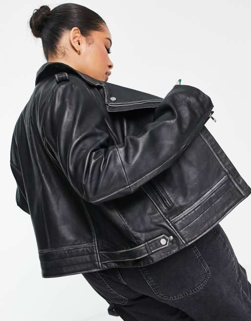 Barneys Beppe Barney's Originals Plus Leather Biker Jacket