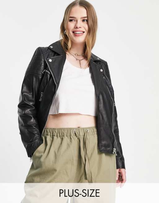 Barneys Originals Plus Clara Leather Jacket Asos 0088