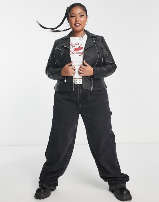 Barney's Originals Plus Clara real leather jacket, 3 of 4