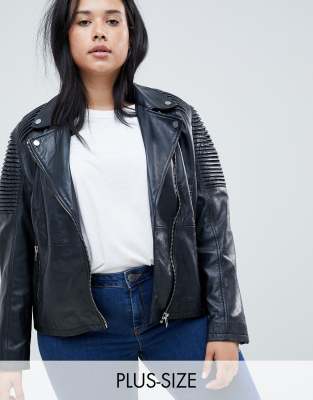 asos plus size leather jacket