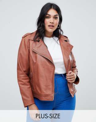 asos plus size leather jacket