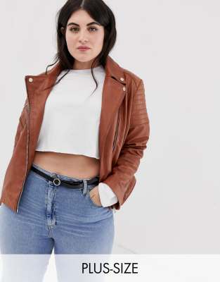 asos plus size leather jacket