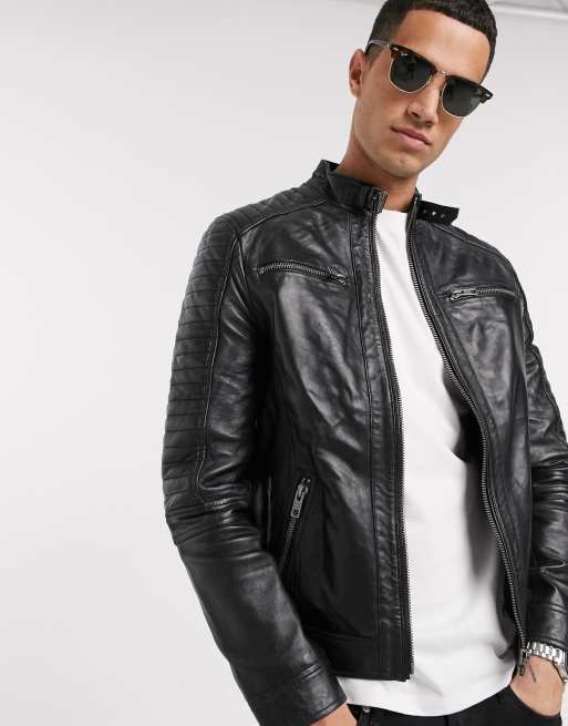 Asos barney's leather outlet jacket