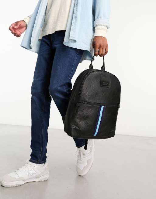 allsaints fin mini leather backpack All Saints Black Leather Fin Mini Backpack