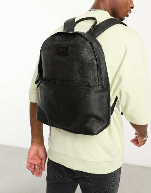 Barneys Originals real leather backpack in black ASOS