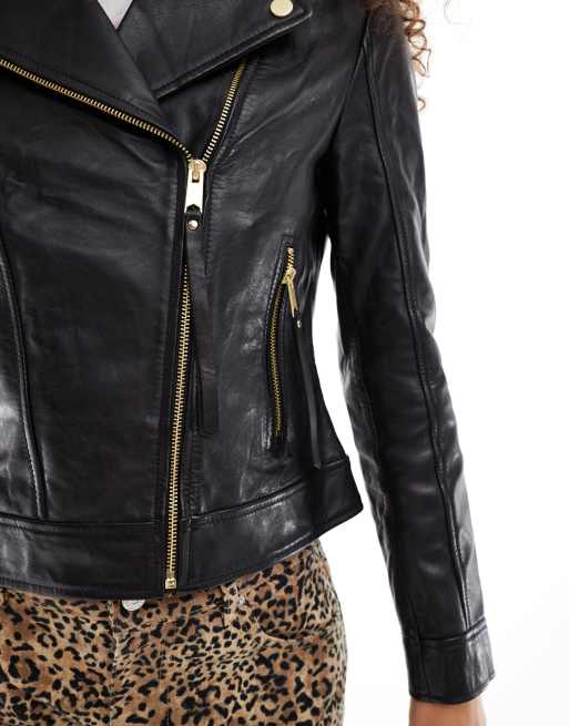 Barneys Originals Women's Leather Biker Jacket Barneys
