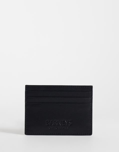 Barneys Originals Real leather card holder in black - view 1