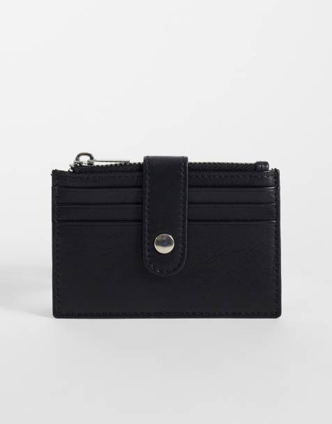 Barneys Originals Real leather coin/card holder in black - view 1