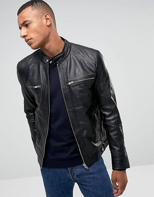 Barneys Originals real leather four pocket jacket