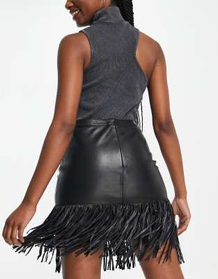 leather fringe dress