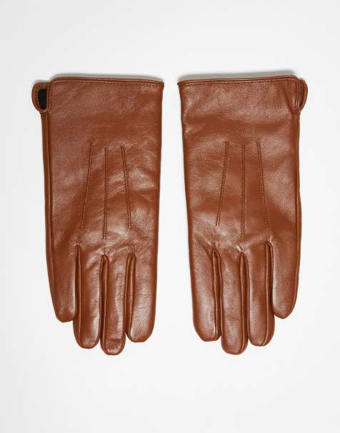 Barney's Originals real leather glove in brown - view 1