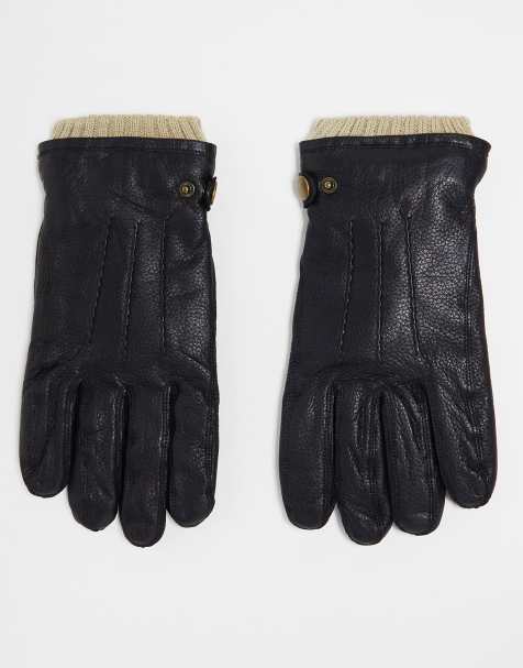 Barneys Originals real leather gloves in black - view 1