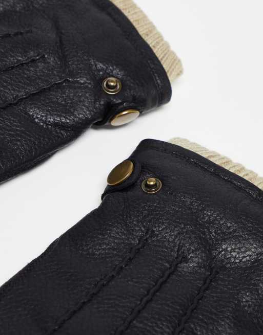 Barneys Originals real leather gloves in black, 2 of 4